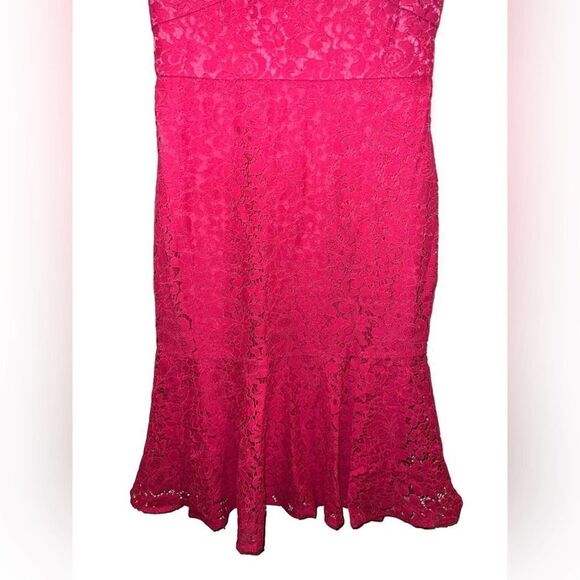 Chelsea28 magenta lace v neck fit and flare midi dress size 2 - Picture 9 of 12